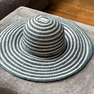 Echo Navy & White Braided Sun Hat